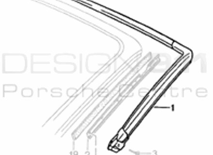 Front Windscreen Seal. Porsche 968 Cabrio - 94155554610