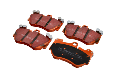 Pastillas de freno delanteras EBC amarillas "Fast Road". Porsche 955 Cayenne Turbo S / 957 Cayenne Turbo S - 95535193950, 95535193951, 95535193952 - DP41905R