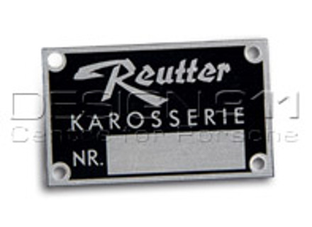 Distintivo Reutter, 'Karosserienummer'. Porsche 356 - PSP70110200, PCG70110200