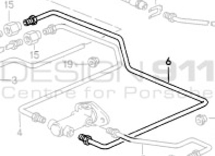 Caliper Brake Line. Master Cylinder to Rear Coupling. Porsche 944 Turbo - 95135503303