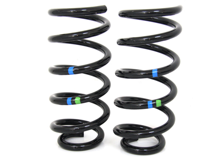 Molle elicoidali posteriori (coppia) - Contrassegni blu/giallo-verdi - per Porsche 991-1 Carrera e Cabriolet (con PASM) 2012-2016 - 99133353105504