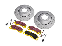 Kit de disques et plaquettes de frein sport avant. Porsche 718 Boxster Spyder / 718 Cayman GT4 - 98135140580, 98135140581, 98135140680, 98135140681, 9GT615301N, 9GT615302N, 99135194702, 99135194704, 9GT698151T, 9GT698151G, 99160918180, 9GT907637