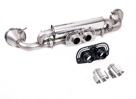 Milltek Sports Exhaust Rear Silencer With Polished GT-100 Tailpipe Trims. Porsche 992.1 GT3 2021>> - 9GT251052F, 9GT251052G, 9GT251052D, 9GT251052H - SSXPO172