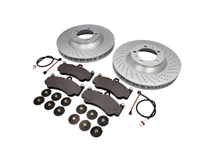 FRONT Brake Pads and Brake Disc Package Porsche 997 Turbo Zimmermann - 99635194802, 99735140501, 99735140601, 99761267701, 99635208602