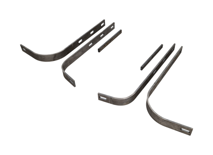 Jeu de supports de pare-chocs avant. Porsche 356 / 356A - 64450513100, 64450513300, 64450513500 - JG.131.00, BP PS5806-BK