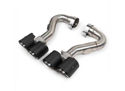 Fabspeed Deluxe Quad Style Tips, Carbon Fiber. Porsche 955 Turbo / Turbo S (2002-2007) - 95511125210, 95511125211, 95511198200, 95511198210, 95511125220, 95511125221, 95511125110, 95511125111, 95511198100, 95511198110, 95511125120, 95511125121 - FS.POR.955T.QDTC