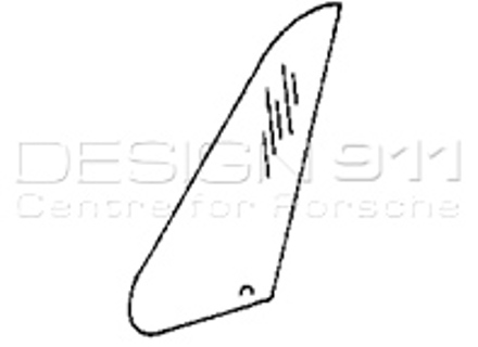 Vitre de custode avant en polycarbonate léger, verte. Porsche 911 F/G 1968-89 - 9112 00C, 9112 00G, 911200C, 911200G