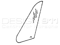 Vitre de custode avant en polycarbonate léger, verte. Porsche 911 F/G 1968-89 - 9112 00C, 9112 00G, 911200C, 911200G