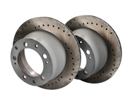 Disques de frein arrière perforés (paire). Porsche 944 1986-89 2.5L/2.7L / 944 1987-88 Turbo - 94435204103 - 944 352 041 03 rd