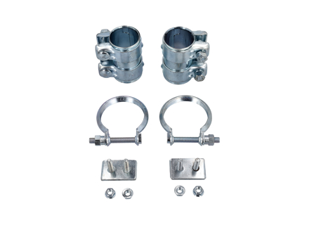 Montaggio con fascette in titanio per scarico posteriore Porsche 986 Boxster - 99611111001, 99611120900, 99611331101, 90038000501 - 94.210KIT, 94210KIT