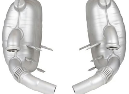 Exhaust muffler / silencer REAR OE style with TÜV/EEC approval. Porsche 996 - 99611112155, 99611112156, 99611112157, 99611113154, 99611113157, 99611113168, 99611112255, 99611112256, 99611112257, 99611113254, 99611113257, 99611113268 - 1620609570, 1620609580, 96.335S-1, 96.335S-2