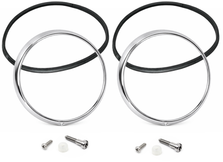 Ensemble de caches de phares (chromés). Porsche 911 / 964 - 91163114101, 91163114100