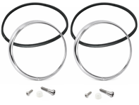 Set di copri fari anteriori (cromati). Porsche 911 / 964 - 91163114101, 91163114100