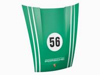 911 Bonnet Wall Art - Racing (Green Background)