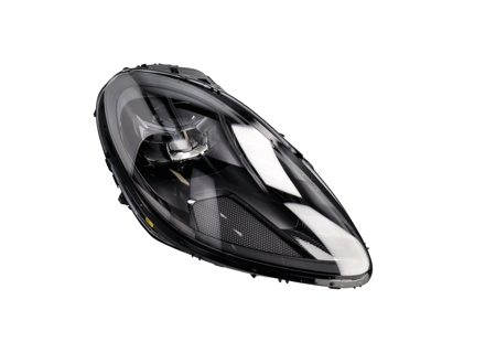 CRACKED Right Black LED Matrix Headlamp, RHD Cars. Porsche 95B Macan With PDLS - 711451000479, 711451000480, 95B941079AT, 95B941080AT, PAB941749, 95B941079M, 95B941080M