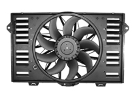 Water radiator air duct with fan. Porsche 970 Panamera Turbo - 97010606153, 97010606155 - CFF553000P