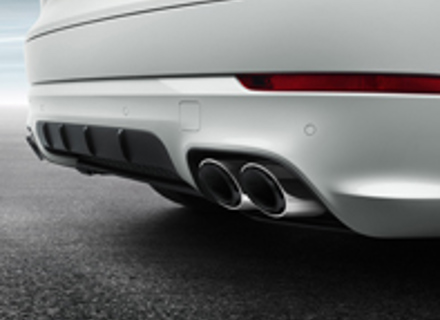 Sportauspuff-Endrohre, in Silber. Porsche 9YA Cayenne Turbo / Turbo S E-Hybrid - 9Y0044201B