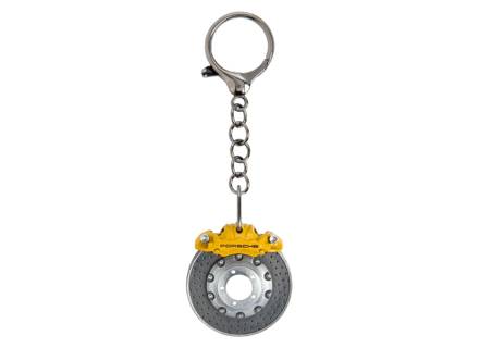 Porsche Brake Disc Key Chain, Yellow. - WAP0503700PSAB