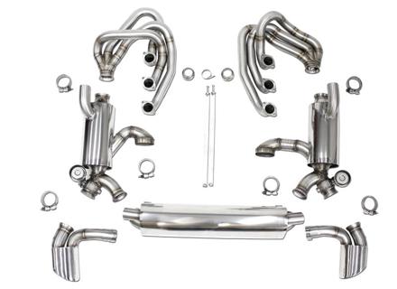 CARGRAPHIC GT Sportuitlaatsysteem met ID42 GT spruitstukset, met verwarming en uitlaatkleppen. Porsche 964 Carrera 2/4/RS - 96411104504, 96411104605, 96411104502, 96421103905, 96421103932, 96421104004