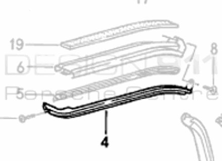 敞篷车引擎盖车顶密封条。保时捷 944 - 94156138710, 94156138810