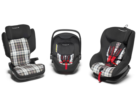 Child seat covers in Heritage Design - Turbo 50 tartan for the Porsche child seat models - 971044065D, 971044066D, 971044068D