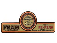 Motorsticker Fram oliefilterreservoir F3-P2/W. Porsche 356 - 64470101200 - 356234-18