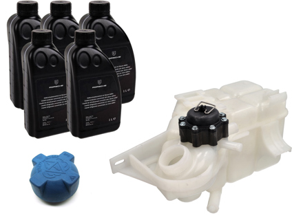 Engine coolant expansion tank kit. Porsche 996 1997 - 2000 - 99610614753, 99610614754, 99610614755, 99610614756