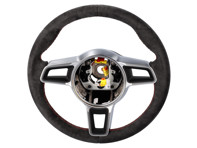 Steering wheel Black Alcantara / Guards Red. Porsche Cayman GT4 - 9P1419091AHRAH, 9P1419091FSRAH Steering wheel Black Alcantara / Guards Red. Porsche Cayman GT4 - 9P1419091AHRAH, 9P1419091FSRAH