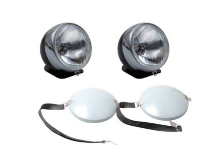 Additional driving light set with unpainted lamp covers Cibie style LHD. Porsche 911 - LTG11.1.107, LTG11.3.120