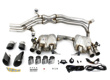 Sports exhaust system, with Black tailpipes. Porsche 95B.2 Macan S - 95B044211, 95B044211A