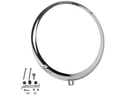 Headlamp ring Hella style chrome . Porsche 356A / 356B / 356C - 64463111201 - 8195150800