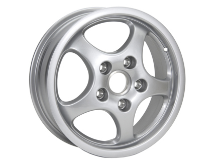 Front 16-inch Cup alloy wheel, Silver metallic. Porsche 964 C2 / C4 - 94436211200, 94436211600, 94436211602