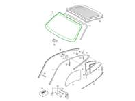 Parabrezza anteriore in vetro colorato, con antenna. Porsche 997.1 / 997.2 CABRIO 2005-13 - 99754111103, 99754191102, 99754191103, 99754191106, 99754191107, 99754191110, 99754191111, 99754191118, 99754191119, 99754111102
