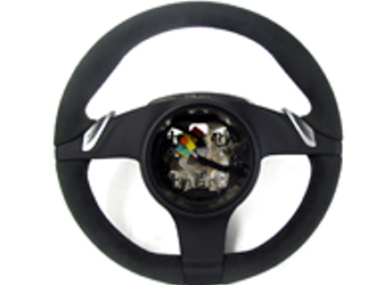 Steering wheel padded in black alcantara. Porsche 997 / 987 Boxster / 987 Cayman - 99704440212, 99704440213, 99704440218