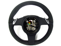 Steering wheel padded in black alcantara. Porsche 997 / 987 Boxster / 987 Cayman - 99704440212, 99704440213, 99704440218