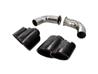 Exhaust Tail Pipes 4 Tube 'MID-NIGHT BLACK EDITION' DesignTek. Porsche 996 C2 / C4 - 99611105402, 99611105404, 99611105403, 99611125158, 99611125159, 99611125160, 99611105302, 99611105304, 99611105303, 99611125258, 99611125259, 99611125260