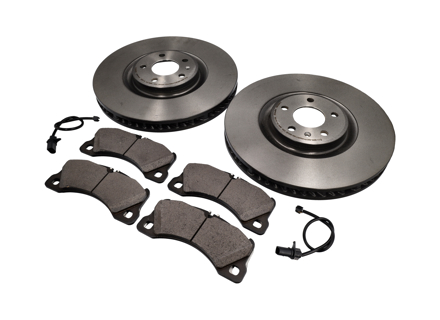 Front brakes disc and brake pads package Porsche 95B Macan 3.0L GTS / Turbo 400Bhp - 95B615301J, 95B615302J, PAA698151
