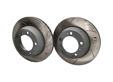 Geschlitzter Bremsscheibensatz hinten. Porsche 996 / 997 (OE-Teilenummer 99635240104) - 99635240104, 99635240103, 909321C