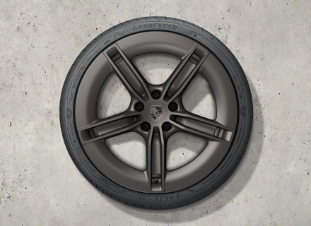 21-inch Mission E design summer wheel-and-tyre set, painted in Turbonite. Porsche Taycan Turbo (MK2) 2024>> - 9J1073663KC - 9J1073663KC