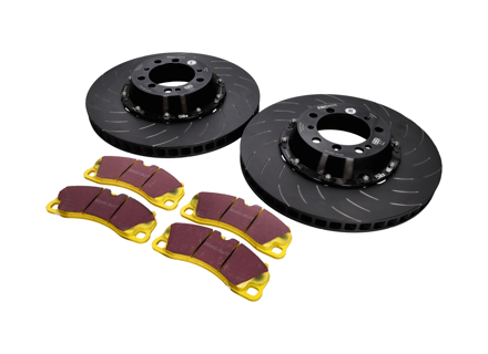 EBC Racing 前部两件式浮动制动盘和 yellowstuff 衬垫套件。保时捷 991 turbo / 981 Cayman GT4 - P2DK039Y, 99135140502, 99135140602, 99135194704 - DP42206R, SG2F016