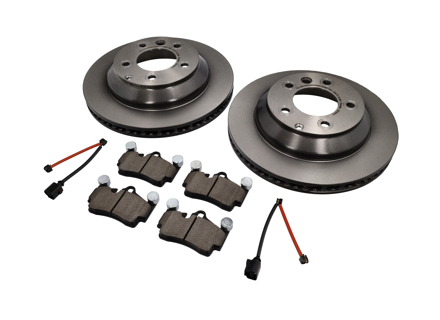 Achterremblokken en remschijfpakket. Porsche Cayenne 955 V8 - 95535240131BRE, 95535240131, 95535293906BRE, 95535293906, 95561236532
