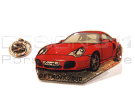 Pin Badge 'Porsche 996 Turbo - Detroit 2000' Red