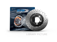 Brake disc rotor, Rear, cross-drilled monoblock, 299x24mm. Porsche 993 - 99335204102 - PRX39931