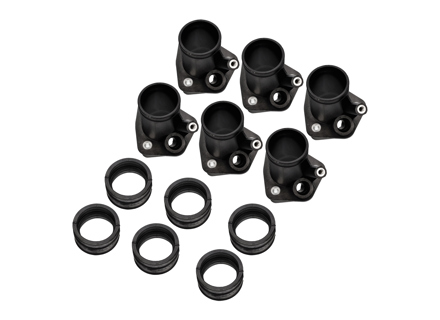 Intake manifolds & rubber sleeves Set of 6 . Porsche 993 C2 / 993 C4 / 993 Turbo - 99311071250, 96411068703, 99311068300, 99311068782, 99311071201, 96411068701, 99311068751 - 993 110 712 50