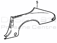 Rear 1/4 Panel Targa. Porsche 911 1978-86 2.7L Carrera / SC - 91150306150GRV, 91150306250GRV