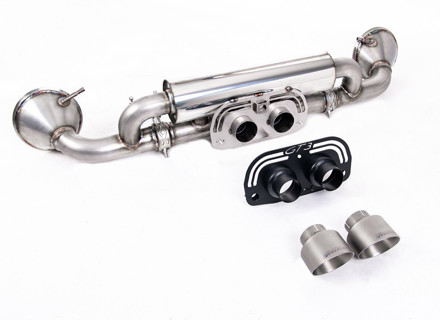 Silenziatore posteriore di scarico sportivo Milltek con terminali GT-100 in titanio spazzolato. Porsche 992.1 GT3 2021>> - 9GT251052F, 9GT251052G, 9GT251052D, 9GT251052H - SSXPO174