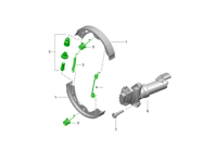 Handbrake Shoes Spring Kit. Porsche 971 Panamera / 976 Panamera / 9J1 Taycan - 971609715, 298609717, 298609723, 298609583