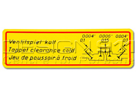 Sticker Valve Clearance. Porsche 356 - PCG70101500 Sticker Valve Clearance. Porsche 356 - PCG70101500