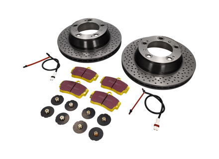 Brake Disc Package Sport EBC Brake Pads Porsche 996 1997-04 - 99635240104BRE, 99635240104, DP41208R, 99661236501, 99635208602, 99635208600