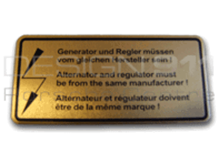 贴纸交流发电机/调节器。保时捷 911 / 912 / 914 - 90100650800